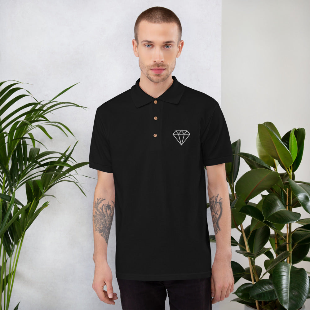 Diamond Embroidered Polo Shirt
