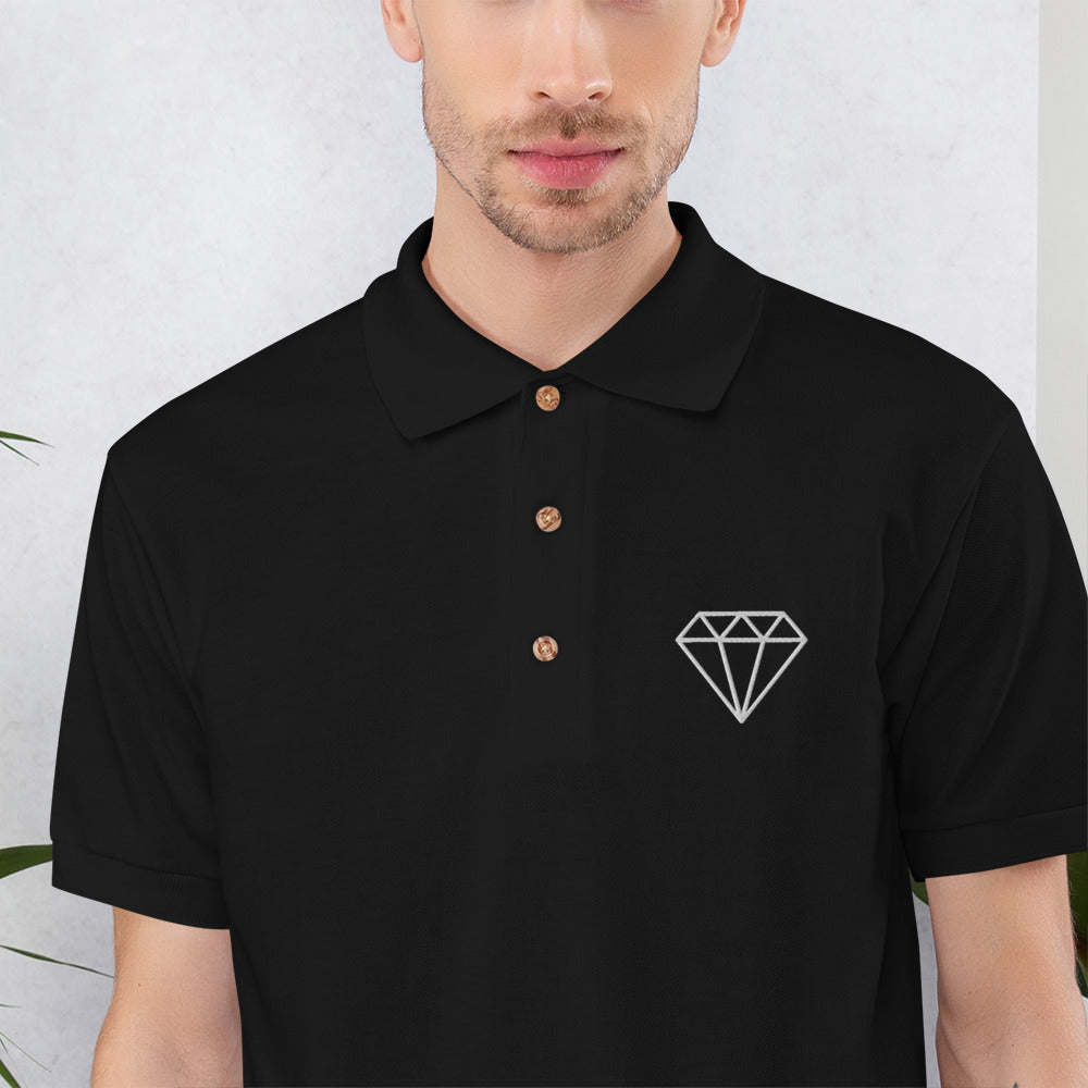 Diamond Embroidered Polo Shirt