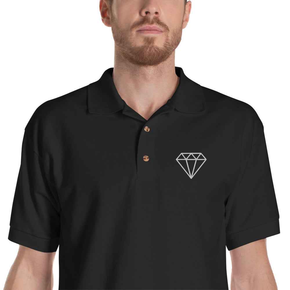 Diamond Embroidered Polo Shirt