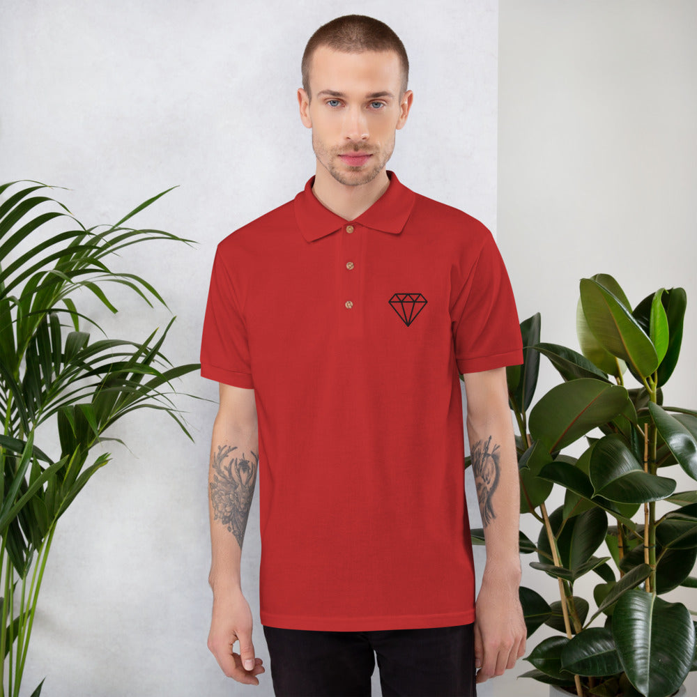 Diamond Embroidered Polo Shirt