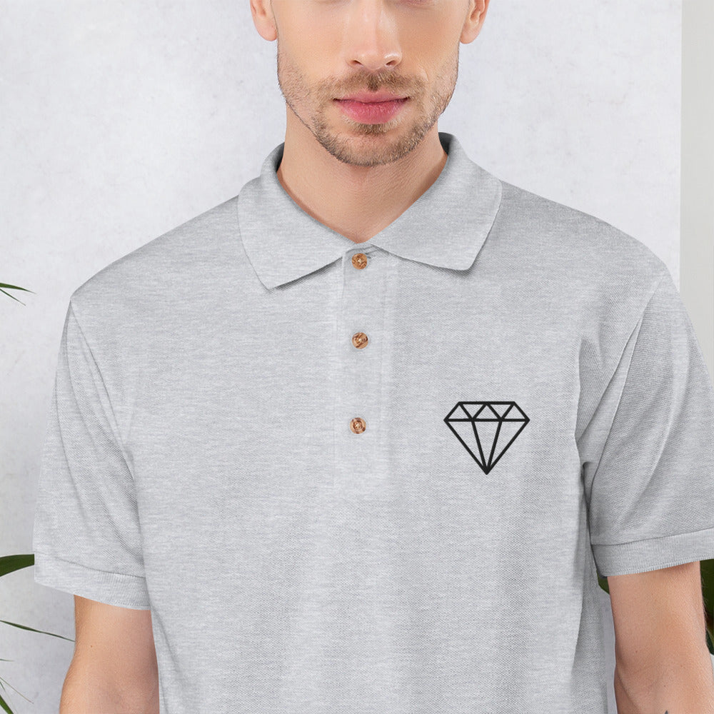 Diamond Embroidered Polo Shirt