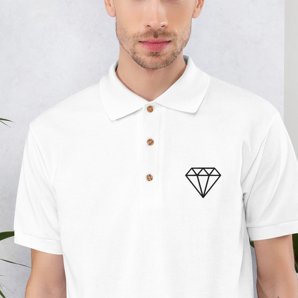 Diamond Embroidered Polo Shirt