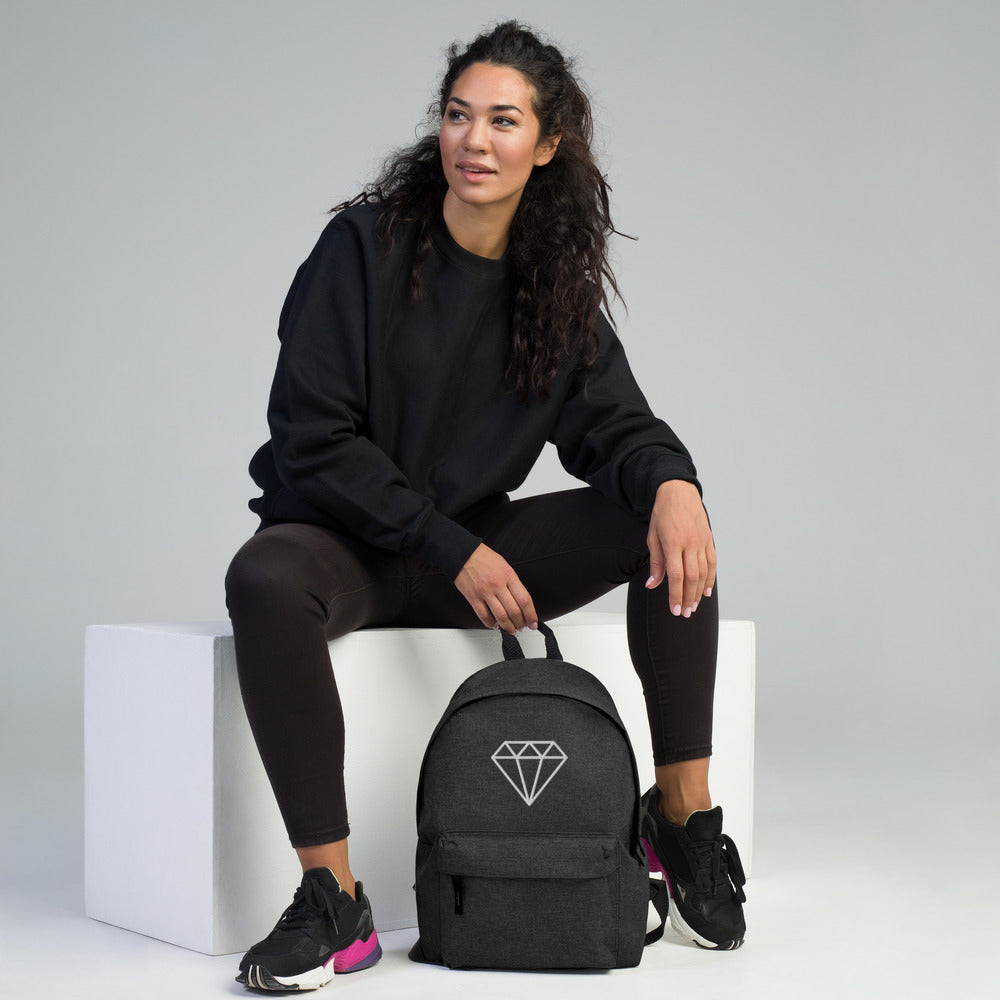 Diamond Embroidered Backpack