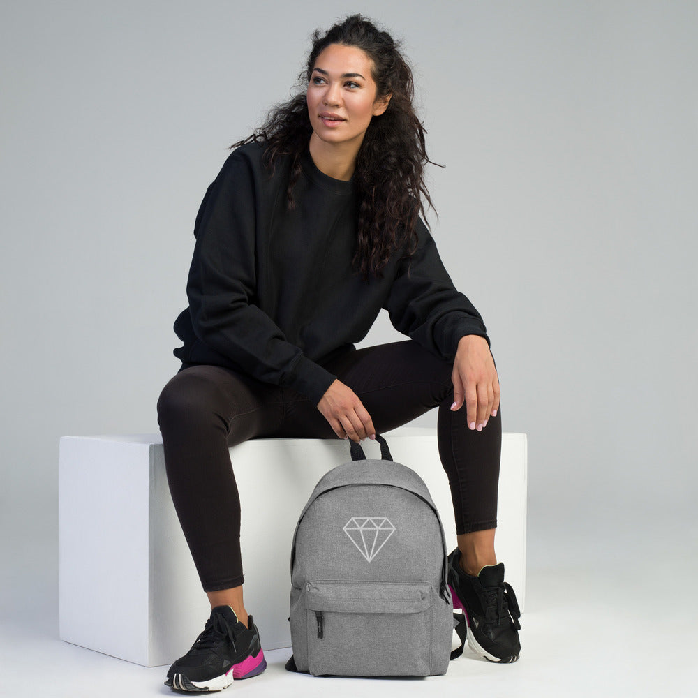 Diamond Embroidered Backpack
