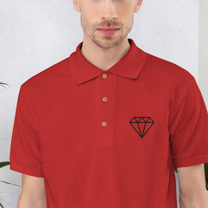 Diamond Embroidered Polo Shirt